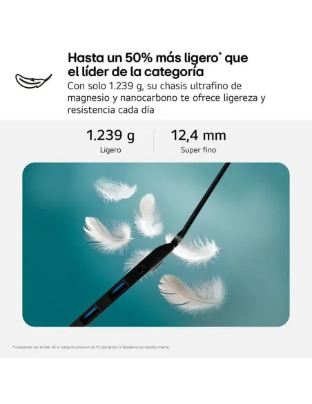 Portátil LG Gram Pro 16Z90TS-G.AU99BN de 16" WQXGA y Wi-Fi 7