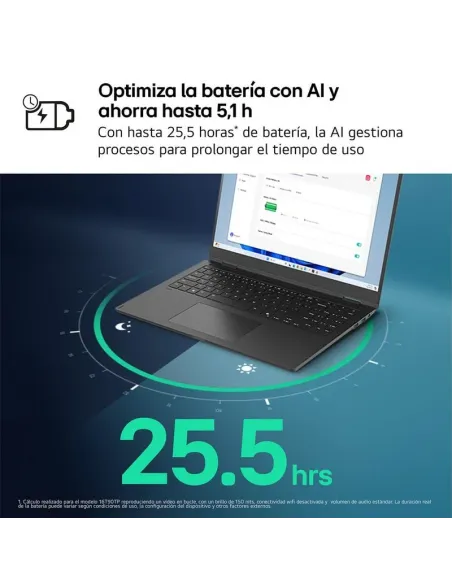 Portátil LG Gram Pro 16Z90TS-G.AU99BN de 16" WQXGA y Wi-Fi 7