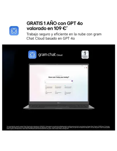 Portátil LG Gram Pro 16Z90TS-G.AU99BN de 16" WQXGA y Wi-Fi 7