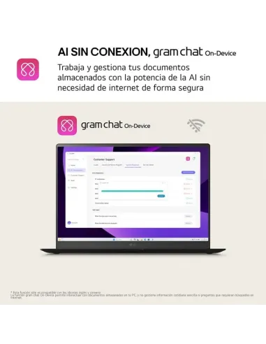Portátil LG Gram Pro 16Z90TS-G.AU99BN de 16" WQXGA y Wi-Fi 7
