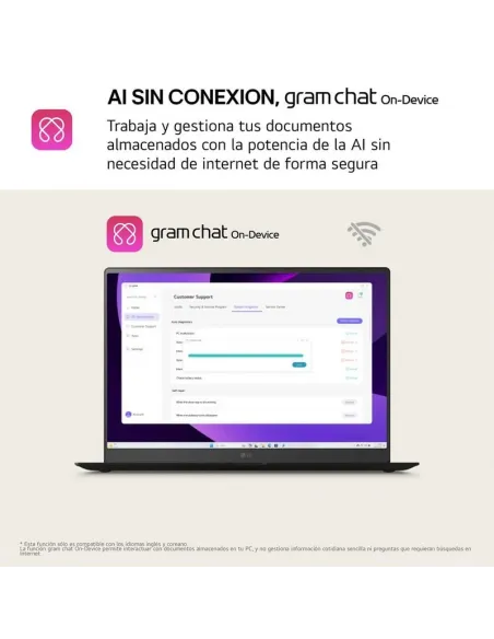 Portátil LG Gram Pro 16Z90TS-G.AU99BN de 16" WQXGA y Wi-Fi 7