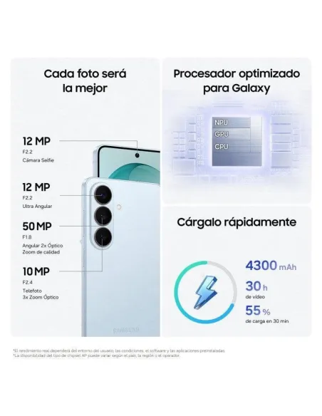 Smartphone Samsung Galaxy S26 5G 12GB 256GB Negro de 120 Hz