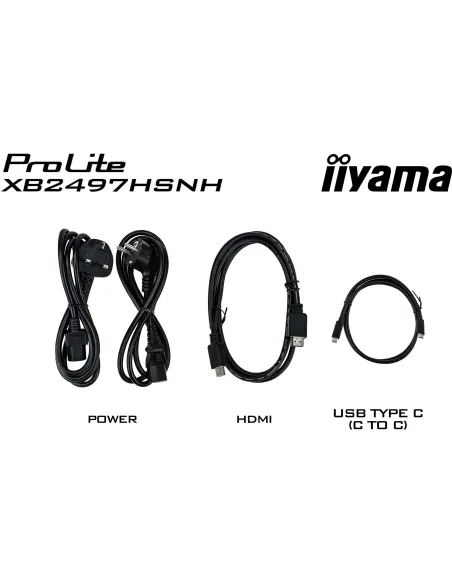 iiyama ProLite XB2497HSNH-B1 monitor USB-C RJ-45 100Hz