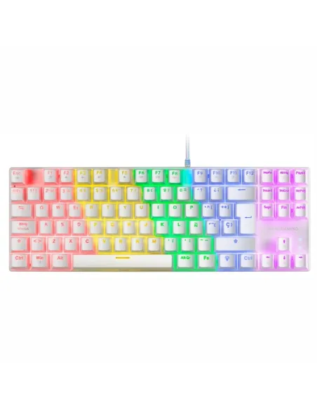 Mars Gaming MK80 Teclado Mecánico Blanco FRGB Switch Azul Layout Español