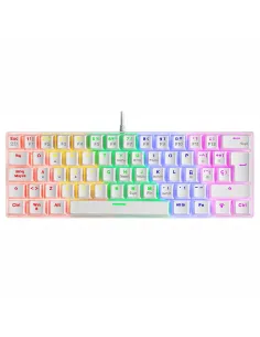 Mars Gaming MK60 Teclado Mecánico Blanco FRGB Switch Rojo Layout Español