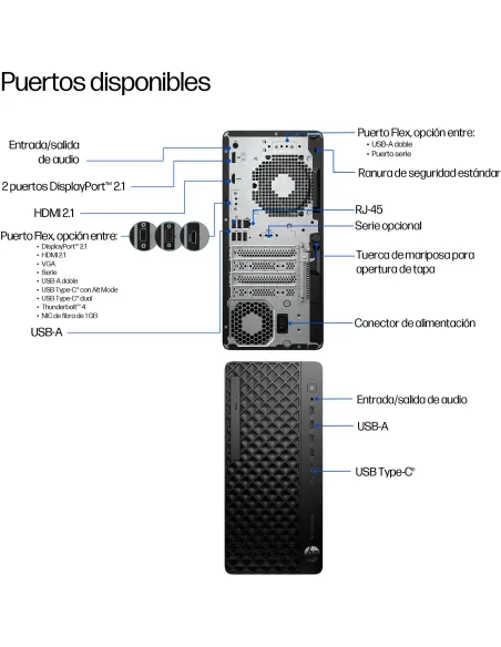 Pc de Sobremesa HP EliteDesk 8 Tower G1i DE8U9ET con W11 Pro