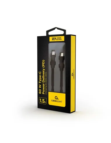 Gembird CC-USB2-CMCM60-1.5M Cable USB-C a USB-C PD 60 W 1,5 m Negro