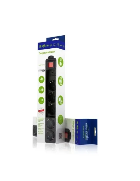 Gembird SPG5-C-10: regleta 5 tomas 3 m protegida PC