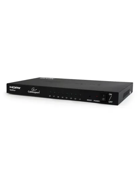 Gembird DSP-8PH4-03 Splitter HDMI con 8 salidas Full HD 3D Acero Negro