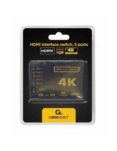 Gembird DSW-HDMI-53: switch HDMI 5 entradas 1 salida