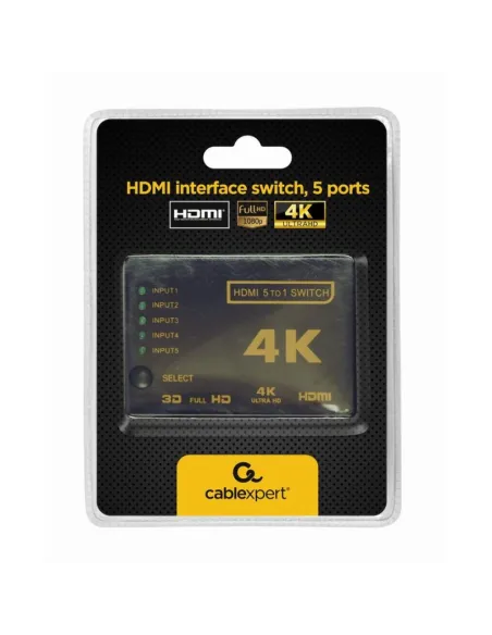 Gembird DSW-HDMI-53: switch HDMI 5 entradas 1 salida