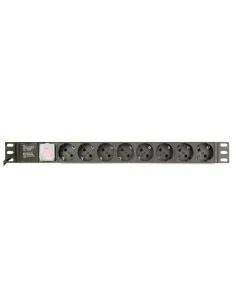 Gembird EG-PDU-014 PDU Regelta 1U Aluminio Negro 8 salidas AC C14 3m 16A-ANEAAA0564
