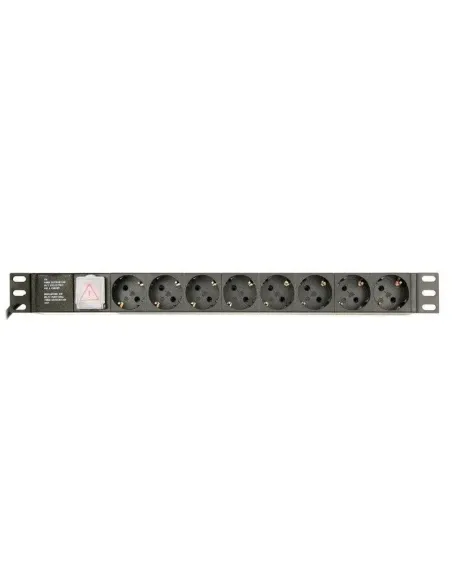 Gembird EG-PDU-014-C14 PDU 1U Aluminio Negro 8 salidas AC C14 3m 16A