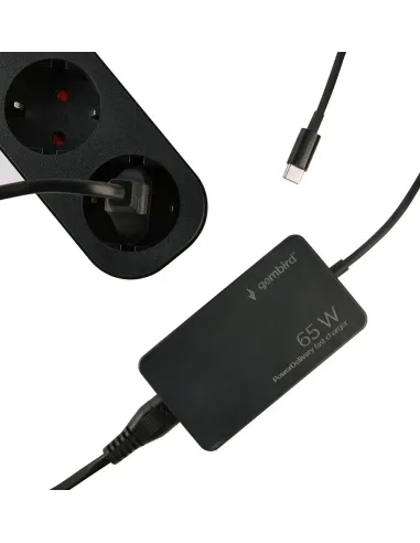 Gembird NPA-AC-PDQC65-01: cargador USB-C GaN 65W PD