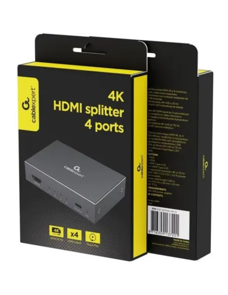 Gembird DSP-HDMI4K-4P-01: splitter HDMI 1x4 4K UHD