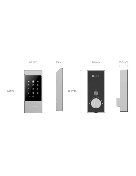 EZVIZ DL04 cerradura Wi-Fi 2,4GHz teclado app IP55