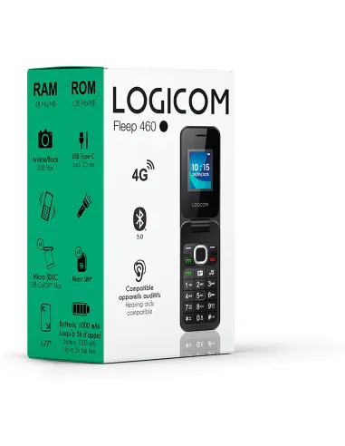 Logicom Fleep 460 negro es un teléfono con tapa 4G Dual SIM