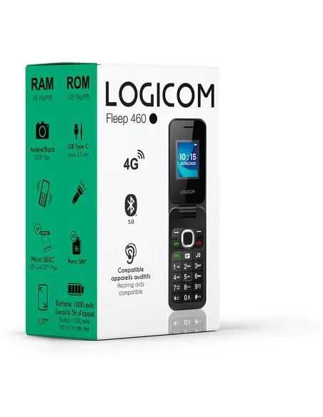 Logicom Fleep 460 negro es un teléfono con tapa 4G Dual SIM