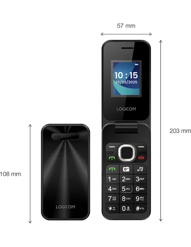 Logicom Fleep 460 negro es un teléfono con tapa 4G Dual SIM