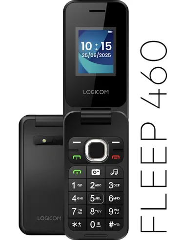 Logicom Fleep 460 negro es un teléfono con tapa 4G Dual SIM