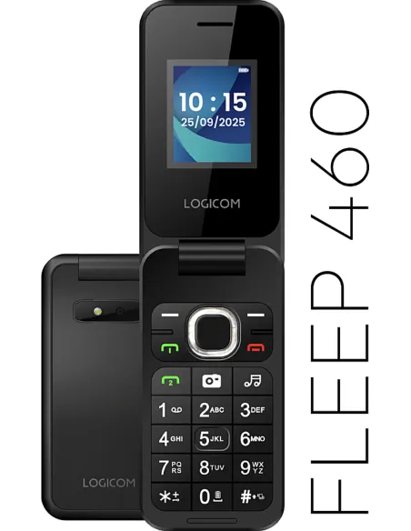 Logicom Fleep 460 negro es un teléfono con tapa 4G Dual SIM