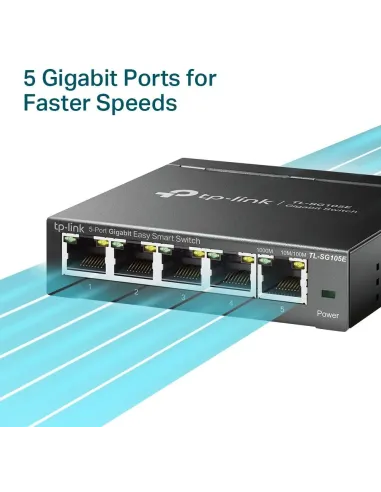TP-Link TL-SG105E switch Gigabit 5p con VLAN casa Pro