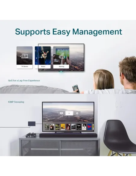 TP-Link TL-SG105E switch Gigabit 5p con VLAN casa Pro