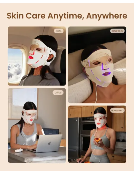 Máscara LED Renpho Artemis Blush 4 luces NIR facial