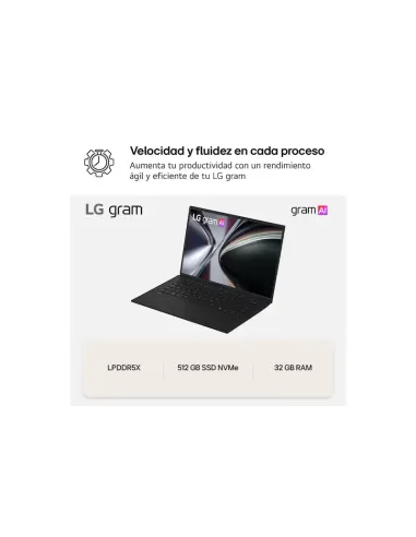 Portátil LG Gram 17Z90TL-G.AU99BN de 17” WQXGA 1TB y Wi-Fi 7