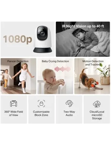 Mercusys MC200 cámara Wi-Fi interior 360 Full HD negra