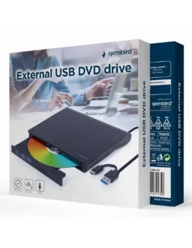 Gembird DVD-USB-031: grabadora DVD externa USB-C negra
