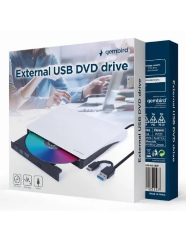 Gembird DVD-USB-031-BW: grabadora DVD USB-C en color blanco