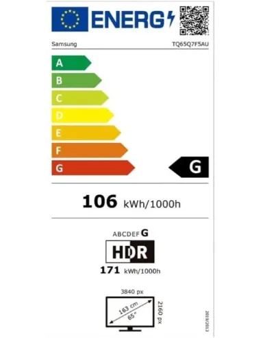 Samsung TQ65Q7F5AUXXC de 65": TV QLED Q7F5 4K Tizen 60 Hz