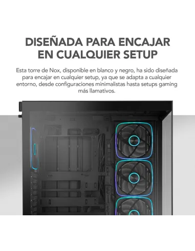 Torre Nox Hummer Blade Negro con 5 ventiladores ARGB 140 mm