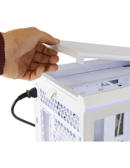 Caja Semitorre ATX Nox Hummer Anvil aRGB Blanca