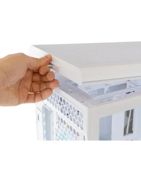 Caja Semitorre ATX Nox Hummer Anvil aRGB Blanca