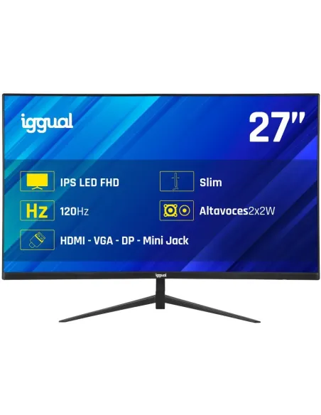 Iggual IGG320914 Monitor DisplayPort de 27" FHD IPS de 120Hz y 1ms