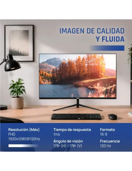 Monitor iggual IGG320914  27" IPS Full HD 120Hz con VGA y DP