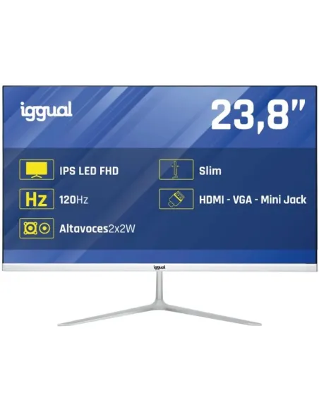 Iggual IGG321041 Monitor de 23,8" IPS Full HD 120Hz Blanco