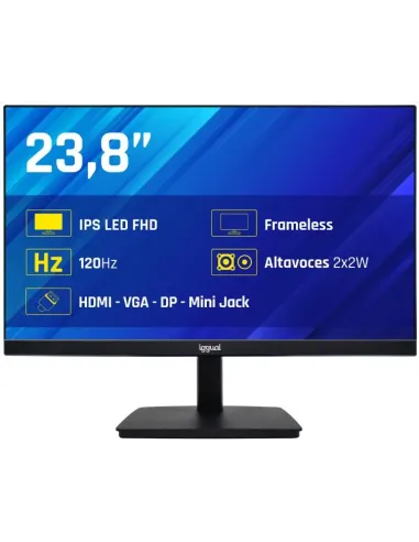 iggual IGG321102 Monitor de 24" Full HD IPS 120Hz 1ms y Soporte VESA para Mini PC