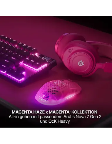 SteelSeries Aerox 3 Wireless Gen 2 Magenta Haze de solo 68 g