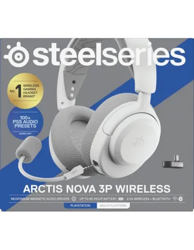 Auriculares Inalámbricos SteelSeries Arctis Nova 3P Blancos