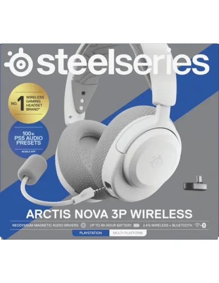 Auriculares Inalámbricos SteelSeries Arctis Nova 3P Blancos