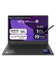 LG gram Pro 2en1 16T90TP-K.AD88BN Intel Core Ultra 7 255H/32GB/1TB SSD/16" Pantalla OLED Táctil W11 Home