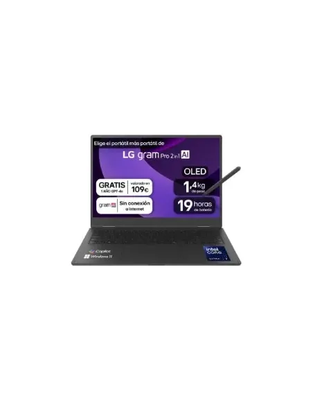 LG gram Pro 2en1 16T90TP-K.AD88BN Intel Core Ultra 7 255H/32GB/1TB SSD/16" Pantalla OLED Táctil W11 Home