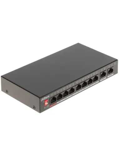 Dahua DH-HS4210-8GT-110 Switch PoE de 10 Puertos , 2 puertos uplink SFP Gigabit