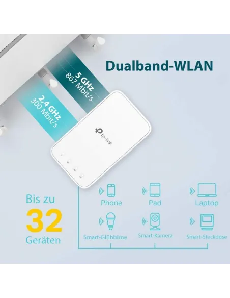 TP-Link RE300 repetidor Wi-Fi AC1200 OneMesh con WPS