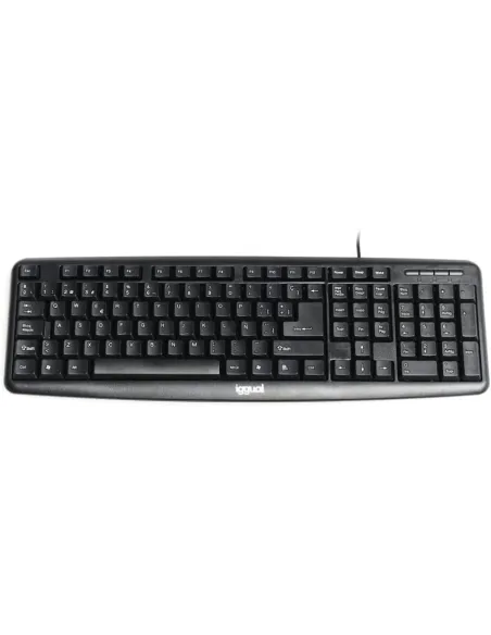 Iggual CK-BASIC-105T Negro Teclado USB Plug & Play Diseño Ergonómico y Resistente a Salpicaduras
