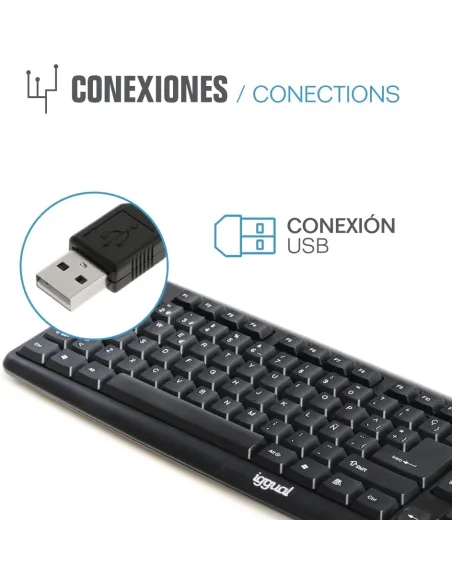 Iggual CK-BASIC-105T negro: teclado USB 105 teclas