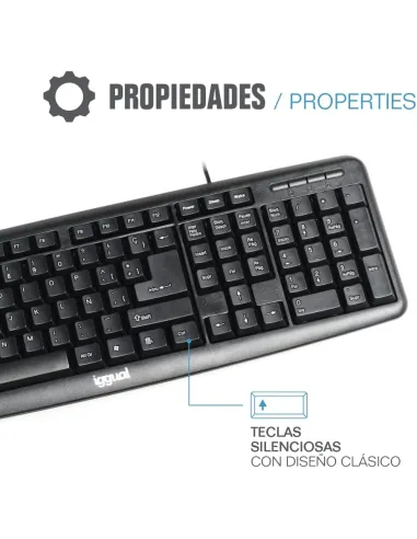 Iggual CK-BASIC-105T negro: teclado USB 105 teclas
